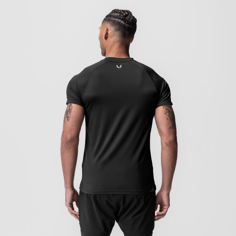 Asrv 0918. AeroSilver® Fitted Men's Short Sleeve Black | 59472UMWX