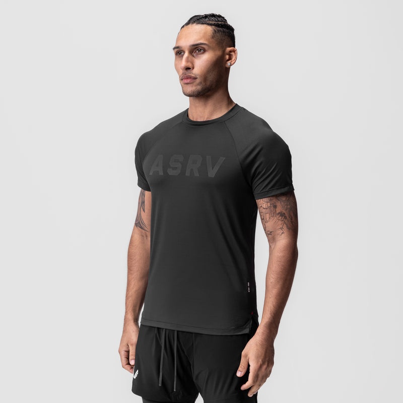 Asrv 0918. AeroSilver® Fitted Men's Short Sleeve Black | 14896PNLV