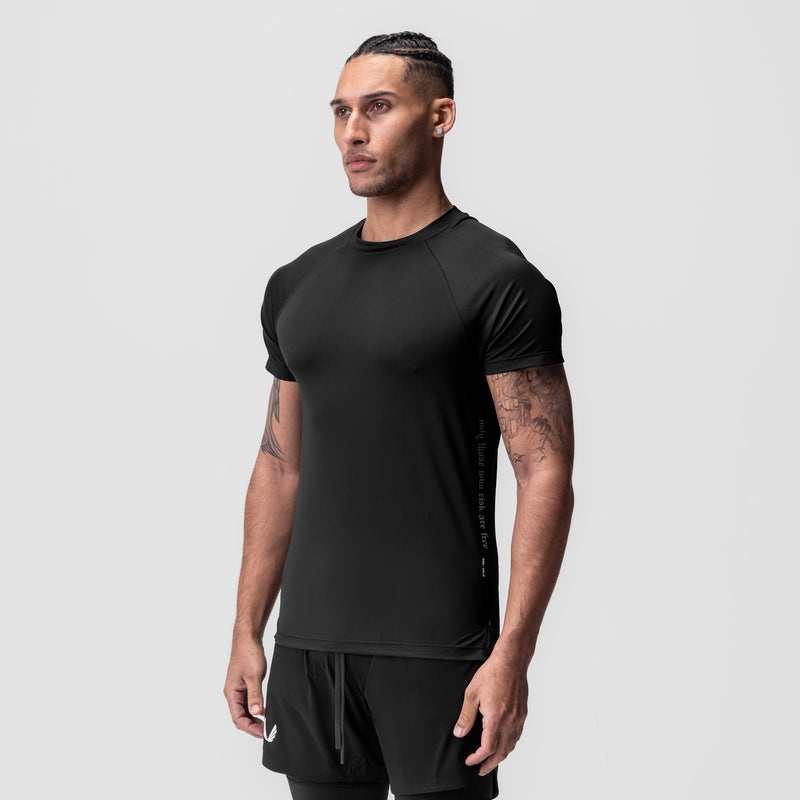 Asrv 0918. AeroSilver® Fitted Men's Short Sleeve Black | 32805COTG