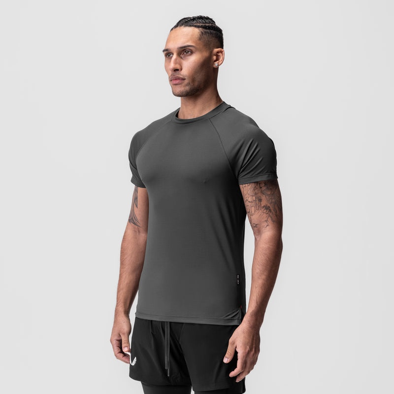 Asrv 0918. AeroSilver® Fitted Men's Short Sleeve Grey | 21074LUKG