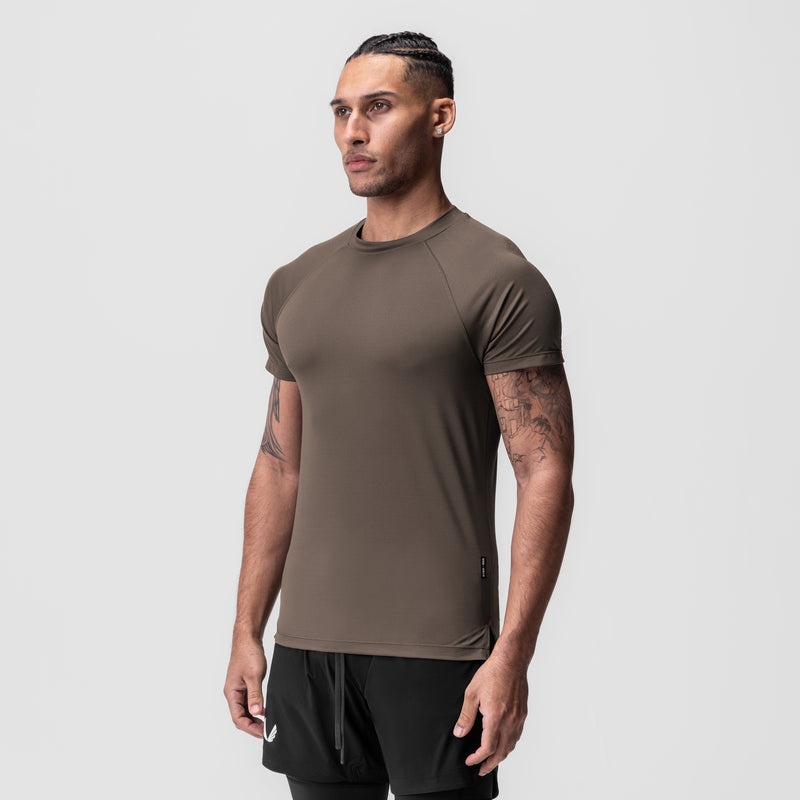 Asrv 0918. AeroSilver® Fitted Men's Short Sleeve Grey Brown | 59318RLYA