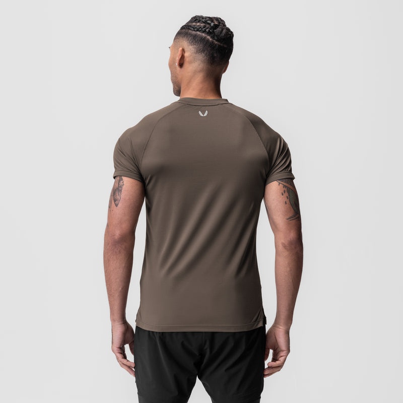 Asrv 0918. AeroSilver® Fitted Men's Short Sleeve Grey Brown | 59318RLYA