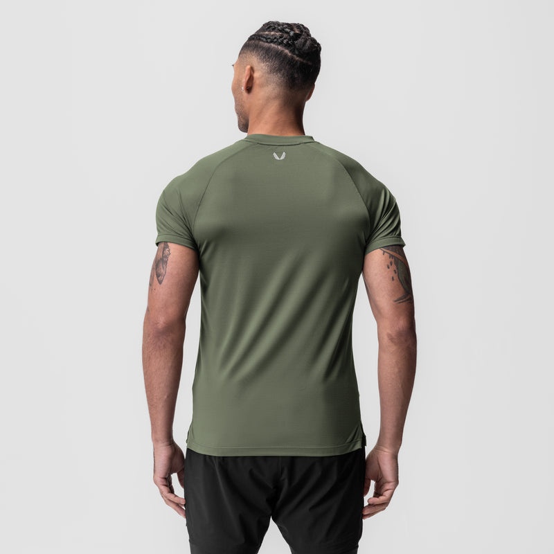 Asrv 0918. AeroSilver® Fitted Men's Short Sleeve Olive | 50936RKTS