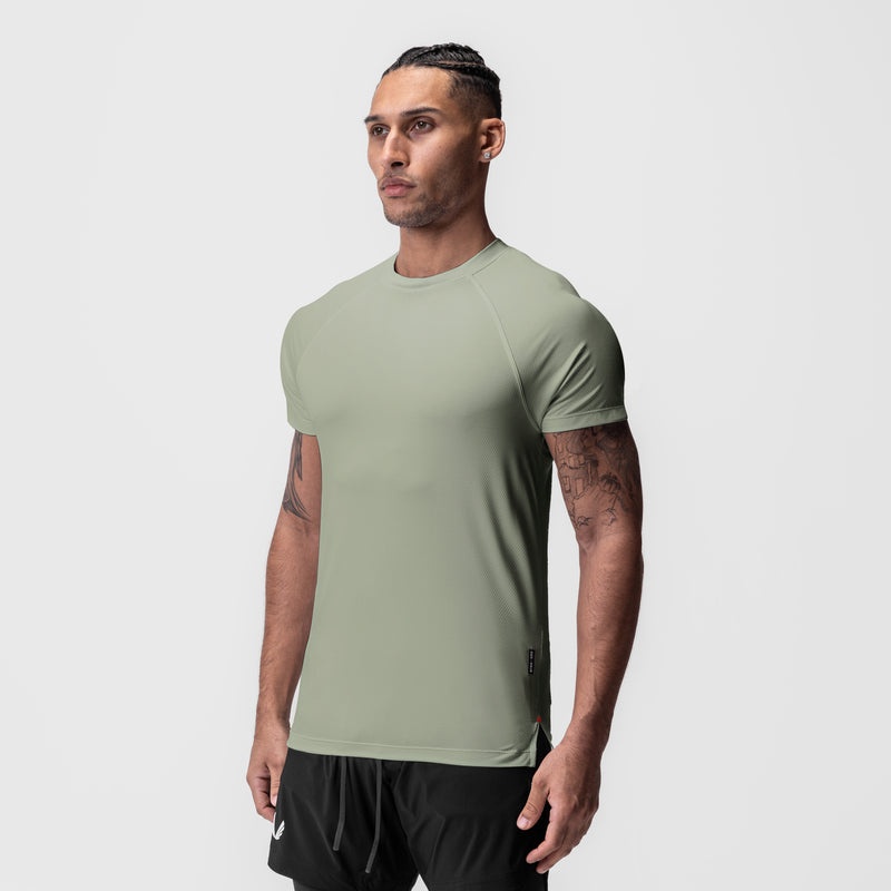 Asrv 0918. AeroSilver® Fitted Men's Short Sleeve Olive | 81035KPOE