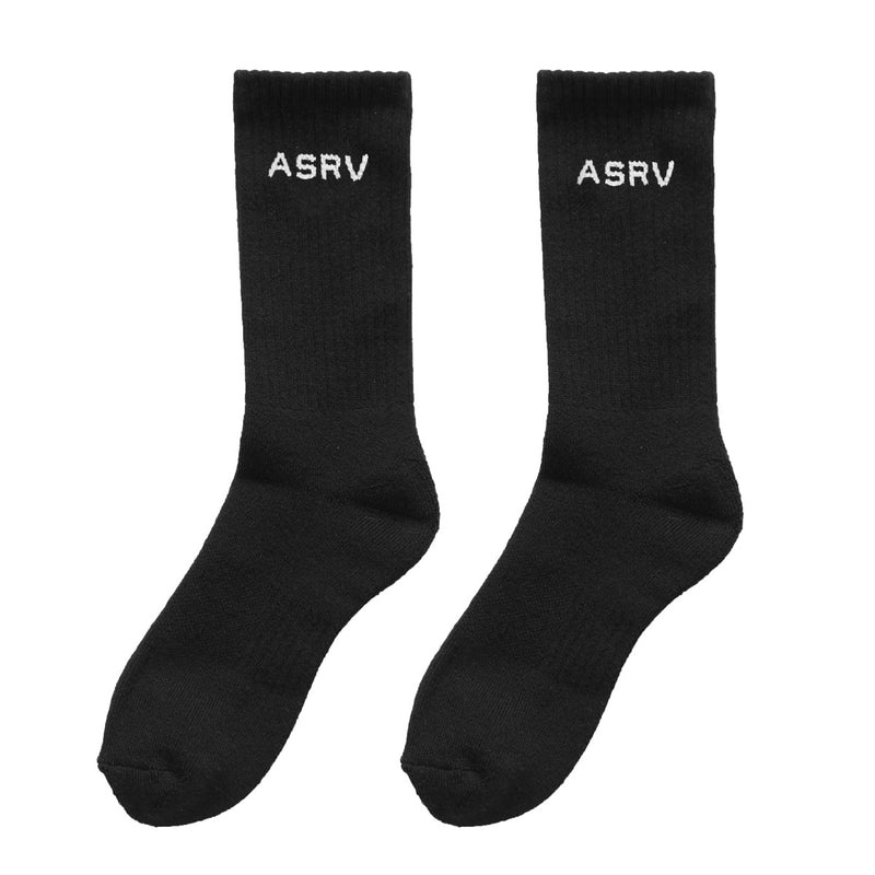 Asrv Essential Crew (3 Pair) Men's Socks Black | 97205DVLK