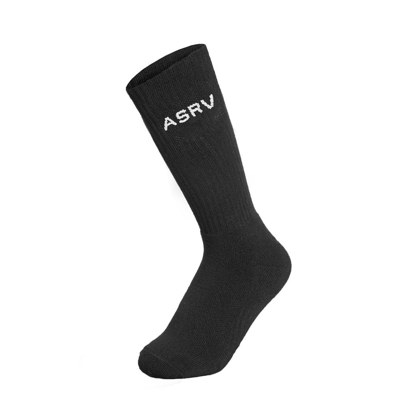 Asrv Essential Crew (3 Pair) Men\'s Socks Black | 97205DVLK