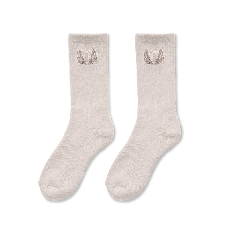 Asrv Essential Crew (3 Pair) Men's Socks White | 83275QJPD